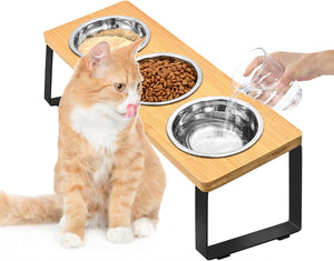 Elevate Your Pet's Dining Experience with Our Iron and Wood Pet Feeding Rack