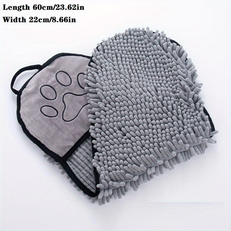 Microfiber Pet Bath Towel Quick Drying Absorbent With Hand Pockets