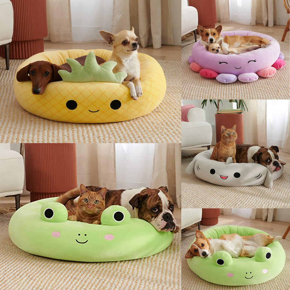 Super Soft Plush Pet Bed Animal And Fruit Design