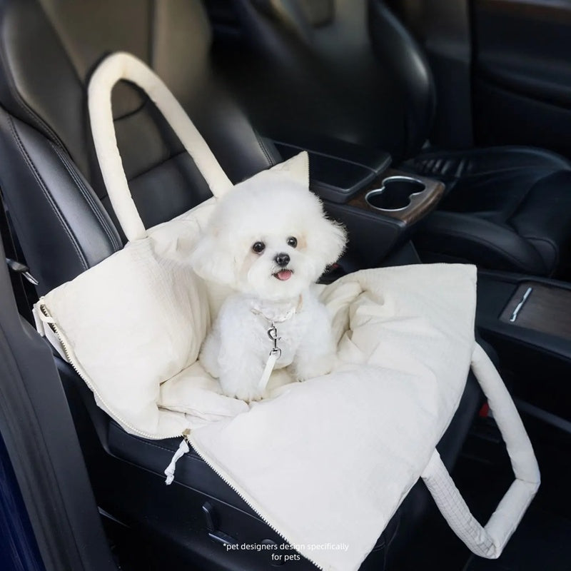 Pet Car Seat Carrier With Adjustable Safety Leash For Travel