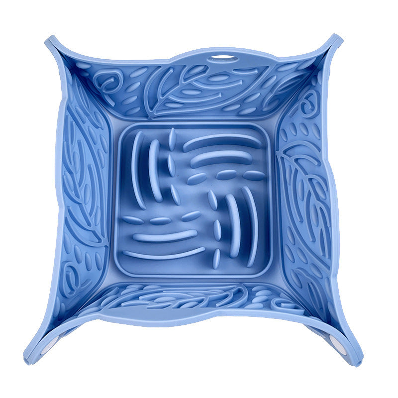 Silicone Foldable Slow Feeding Mat And Bowl For Pets