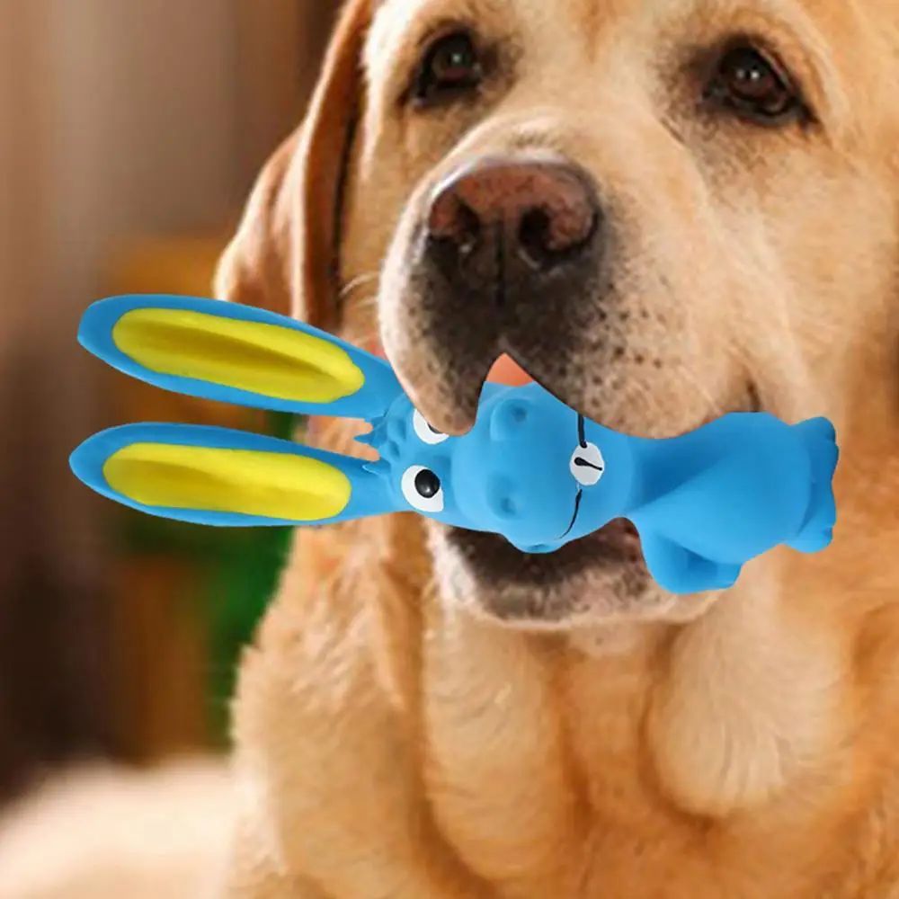 Soft Latex Hippo Squeaky Chew Toy For Pets
