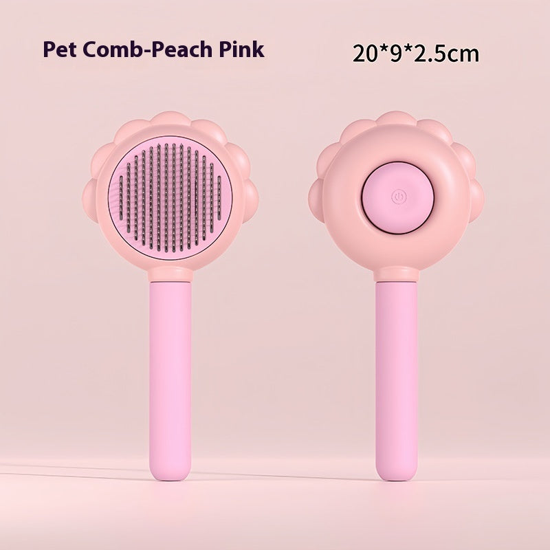 2 In 1 Self Cleaning Pet Brush With Spray Grooming Tool