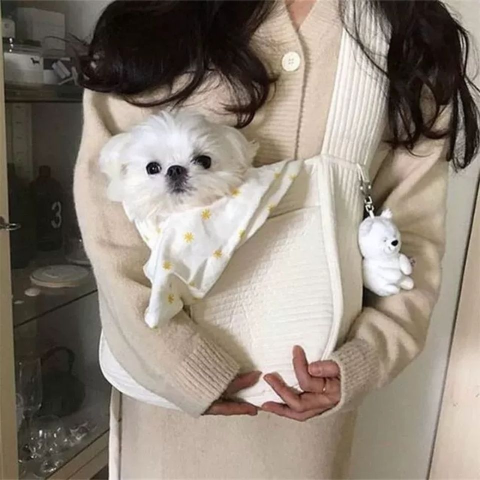 Handmade Portable Pet Carrier Bag Canvas Shoulder Tote For Travel