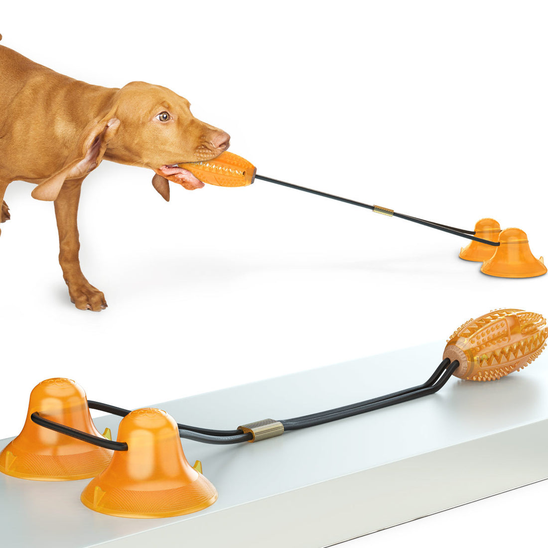 Multifunction Double Tug Rope Ball Bite Toy For Pets