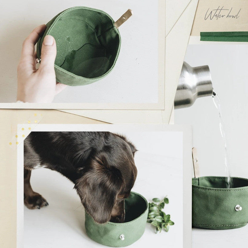 Folding Canvas Water and Food Bowl For Pets Portable Use