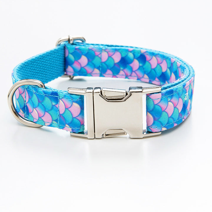 Mermaid Pet Collar And Leash Set Adjustable Walking Accessory