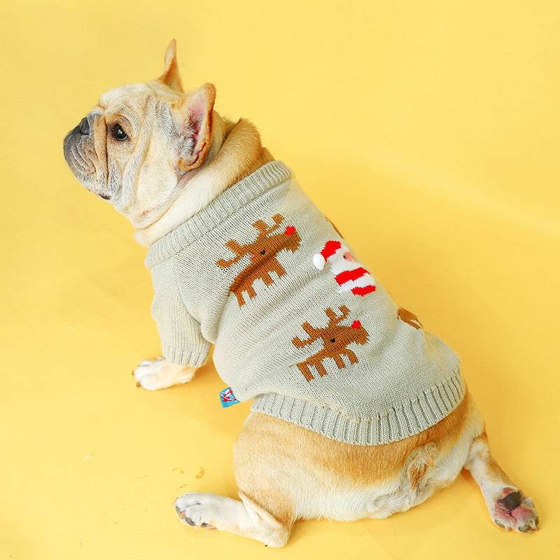 Festive Pet Christmas Sweater Warm Holiday Knit Pullover