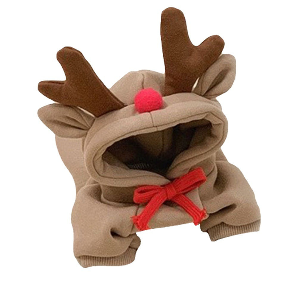 Hooded Apricot Elk Pet Sweater For Warmth