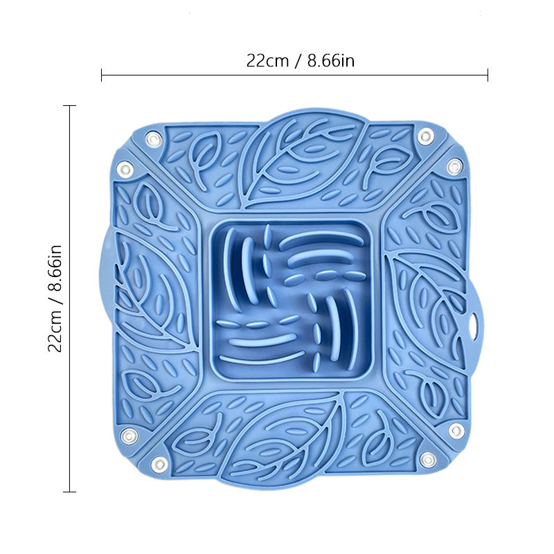 Silicone Foldable Slow Feeding Mat And Bowl For Pets