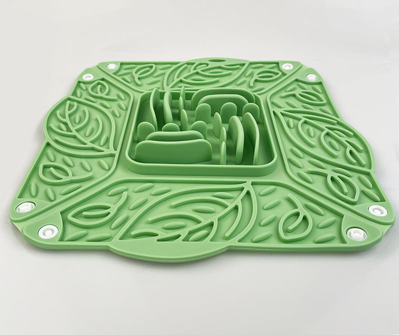 Silicone Foldable Slow Feeding Mat And Bowl For Pets