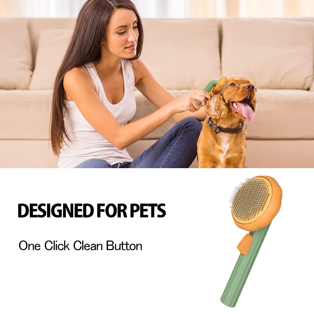 Self Cleaning Pet Slicker Brush Removes Loose Hair And Mats