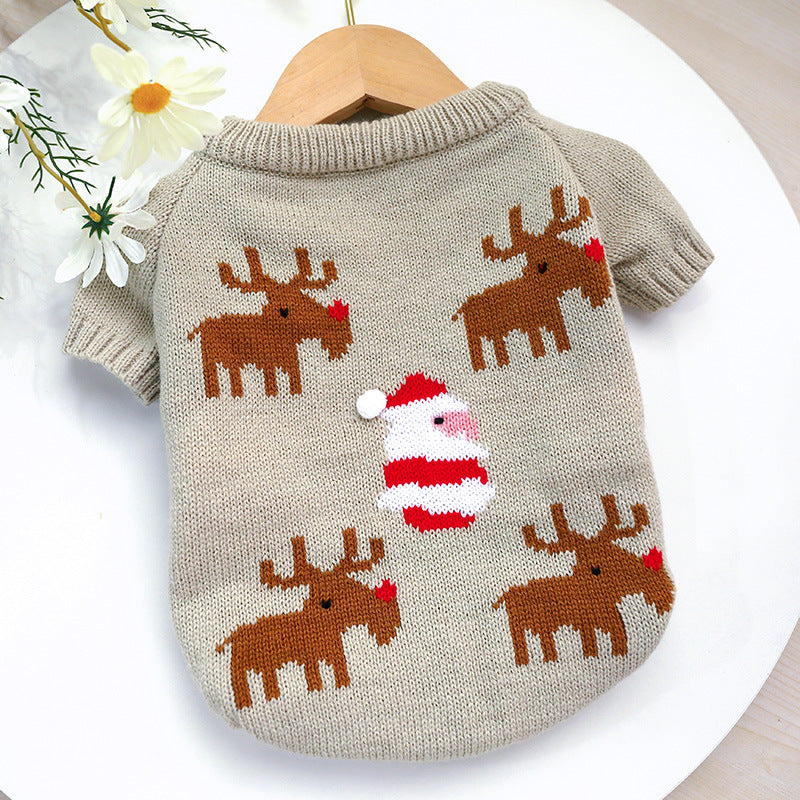 Festive Pet Christmas Sweater Warm Holiday Knit Pullover