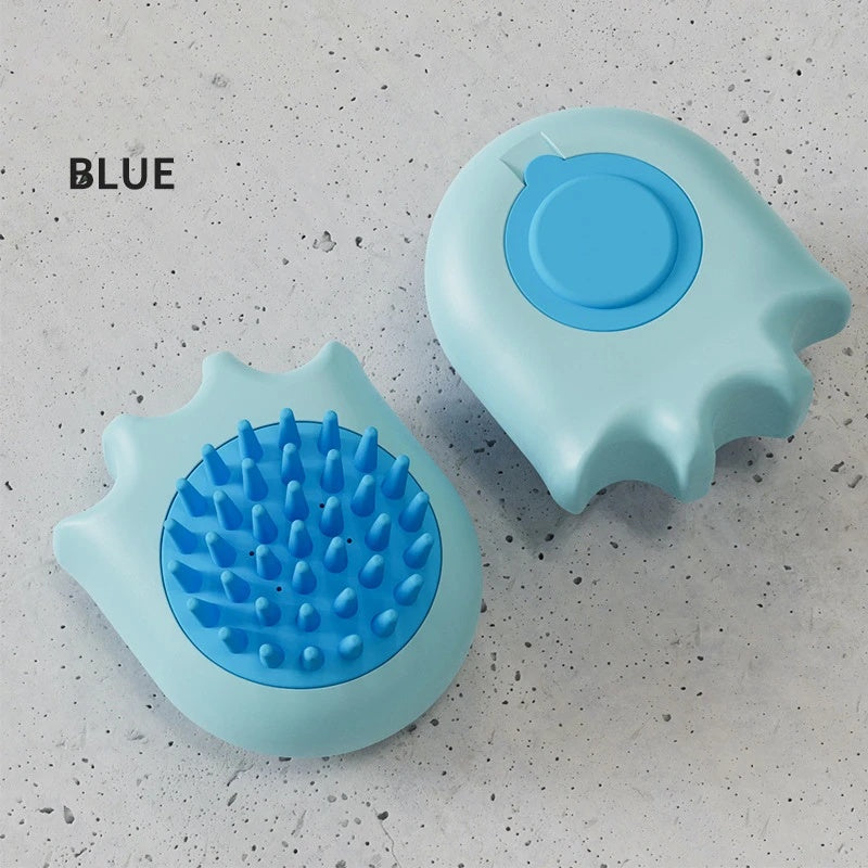 Pet Bath Massage Comb Brush With Shampoo Holder For Grooming
