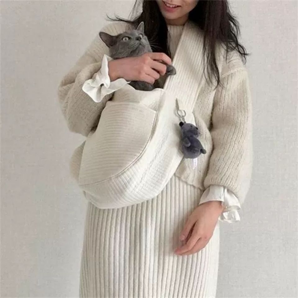 Handmade Portable Pet Carrier Bag Canvas Shoulder Tote For Travel