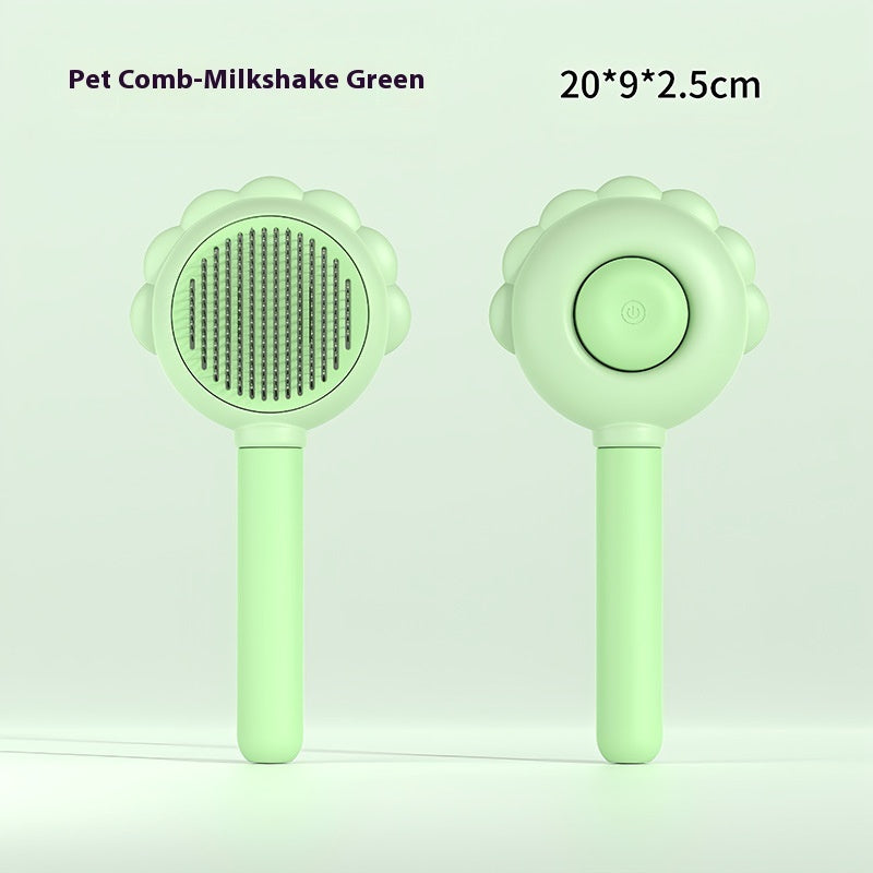 2 In 1 Self Cleaning Pet Brush With Spray Grooming Tool