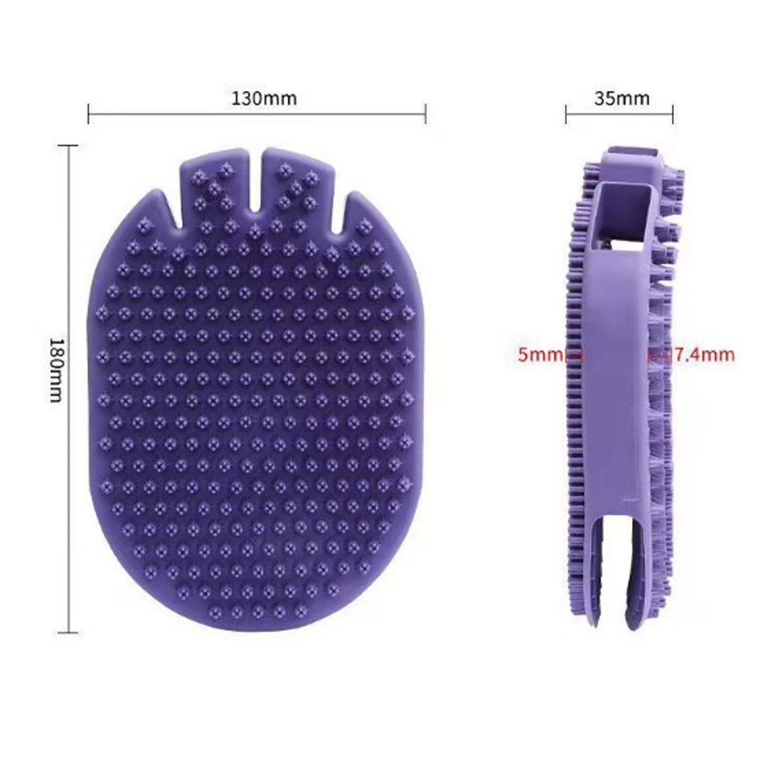 Dual Sided Pet Shampoo Brush Soft Bristle Massaging Grooming Tool