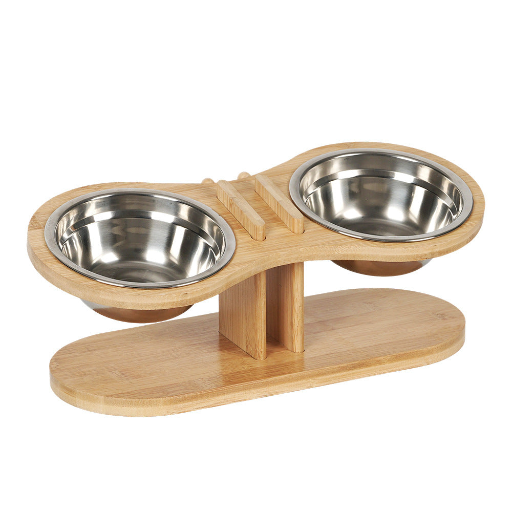 Adjustable Tilted Feeding Stand With Bowl For Pets