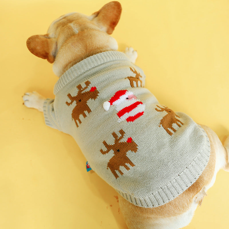 Festive Pet Christmas Sweater Warm Holiday Knit Pullover