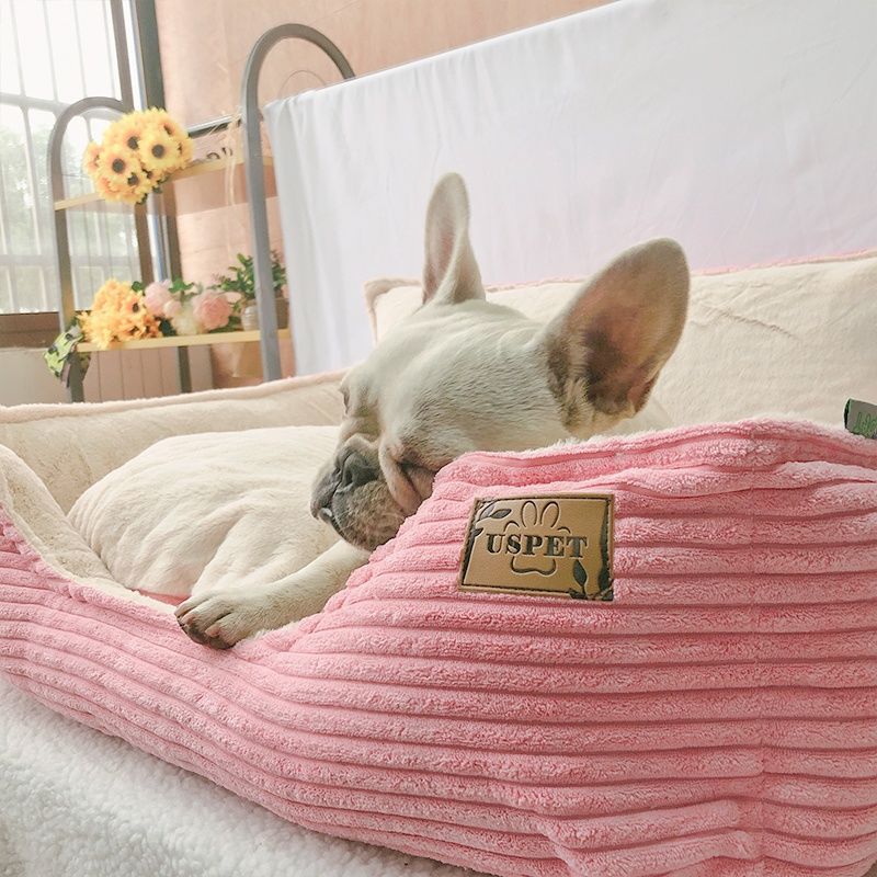 Removable Washable Plush Pet Bed Warm Comfortable Sleeping Kennel