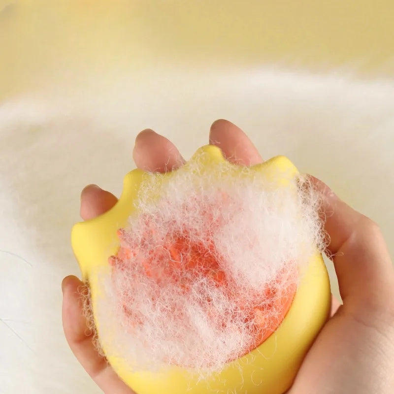 Pet Bath Massage Comb Brush With Shampoo Holder For Grooming
