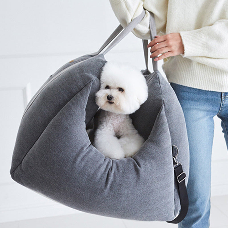 Waterproof Portable Pet Car Seat Carrier With Mesh And Safety Design