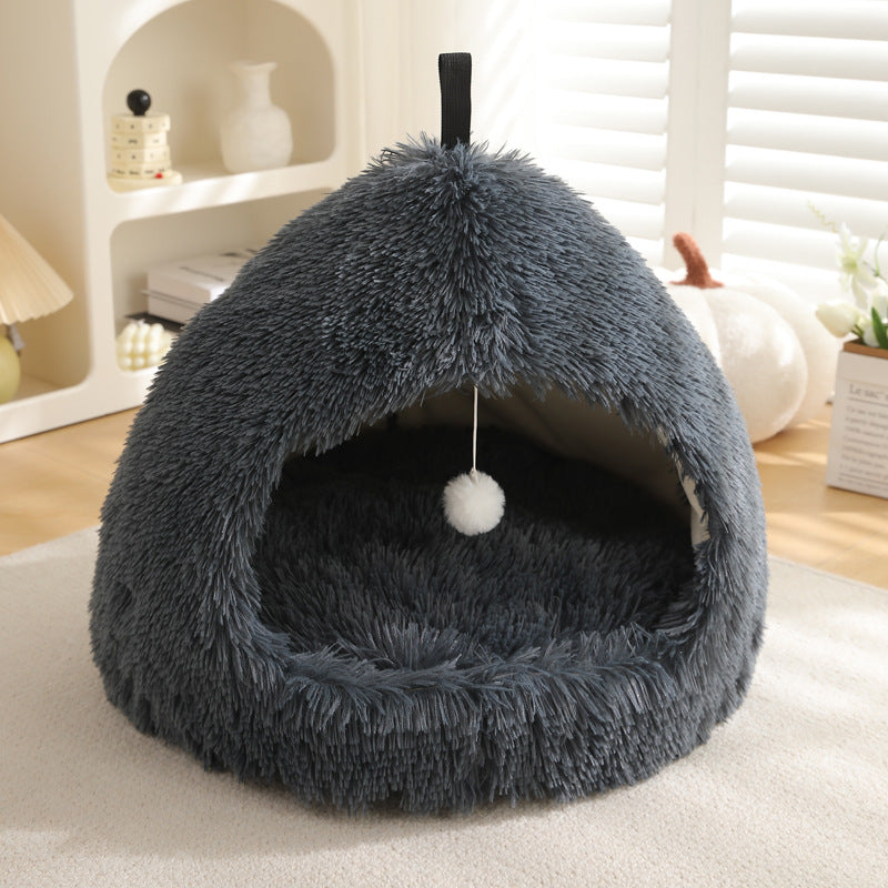 Plush Warm Pet Bed Cozy Winter Sleeping Nest