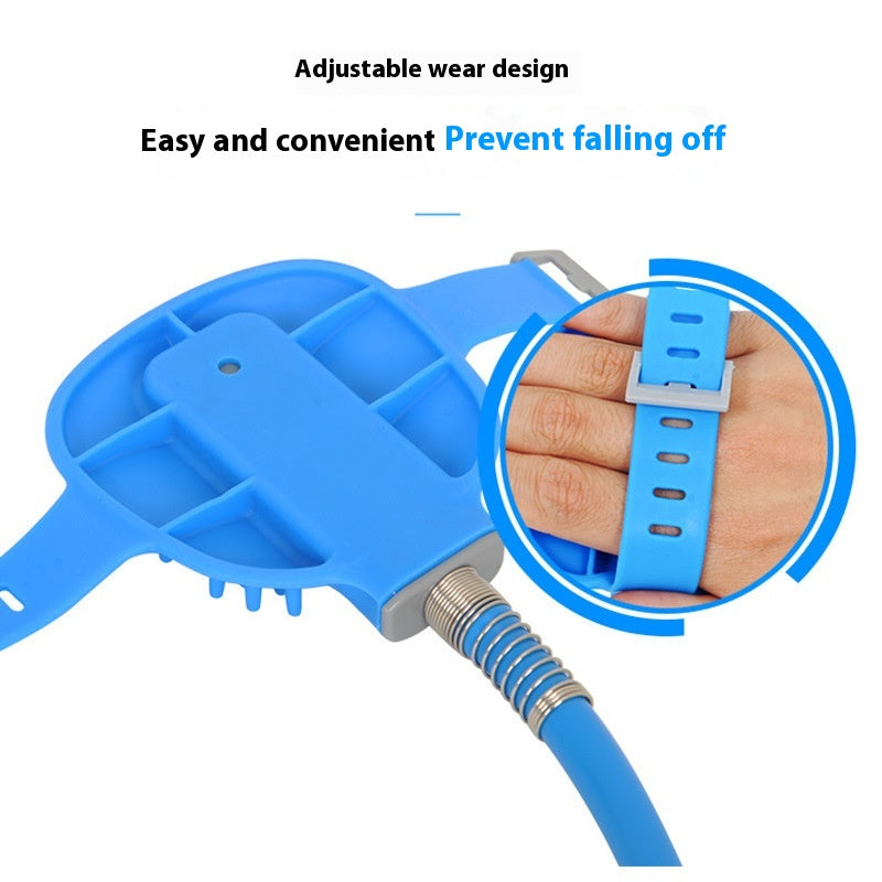 Handheld Silicone Pet Bath Gloves Brush For Outdoor Shower Massage