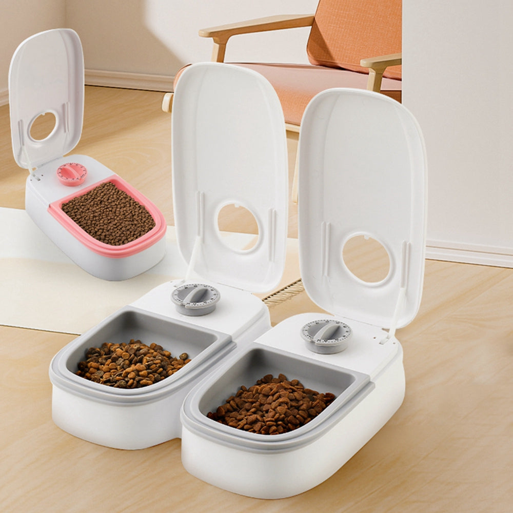 Automatic Smart Food Dispenser With Timer And Stainless Steel Bowl For Pets