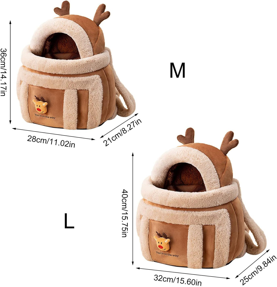 Plush Pet Carrier Backpack For Travel Winter Outdoor With Hand Warmers