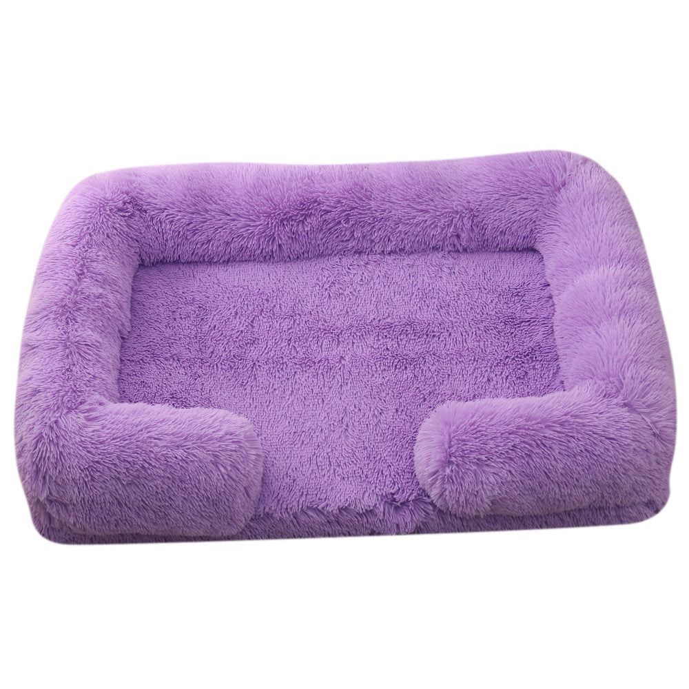 Plush Round Pet Bed Warm Winter Comfortable Sleeping Mat