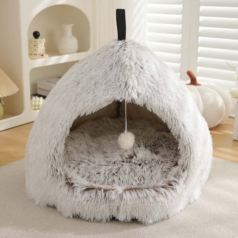 Plush Warm Pet Bed Cozy Winter Sleeping Nest