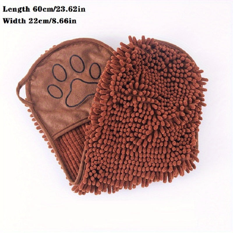 Microfiber Pet Bath Towel Quick Drying Absorbent With Hand Pockets