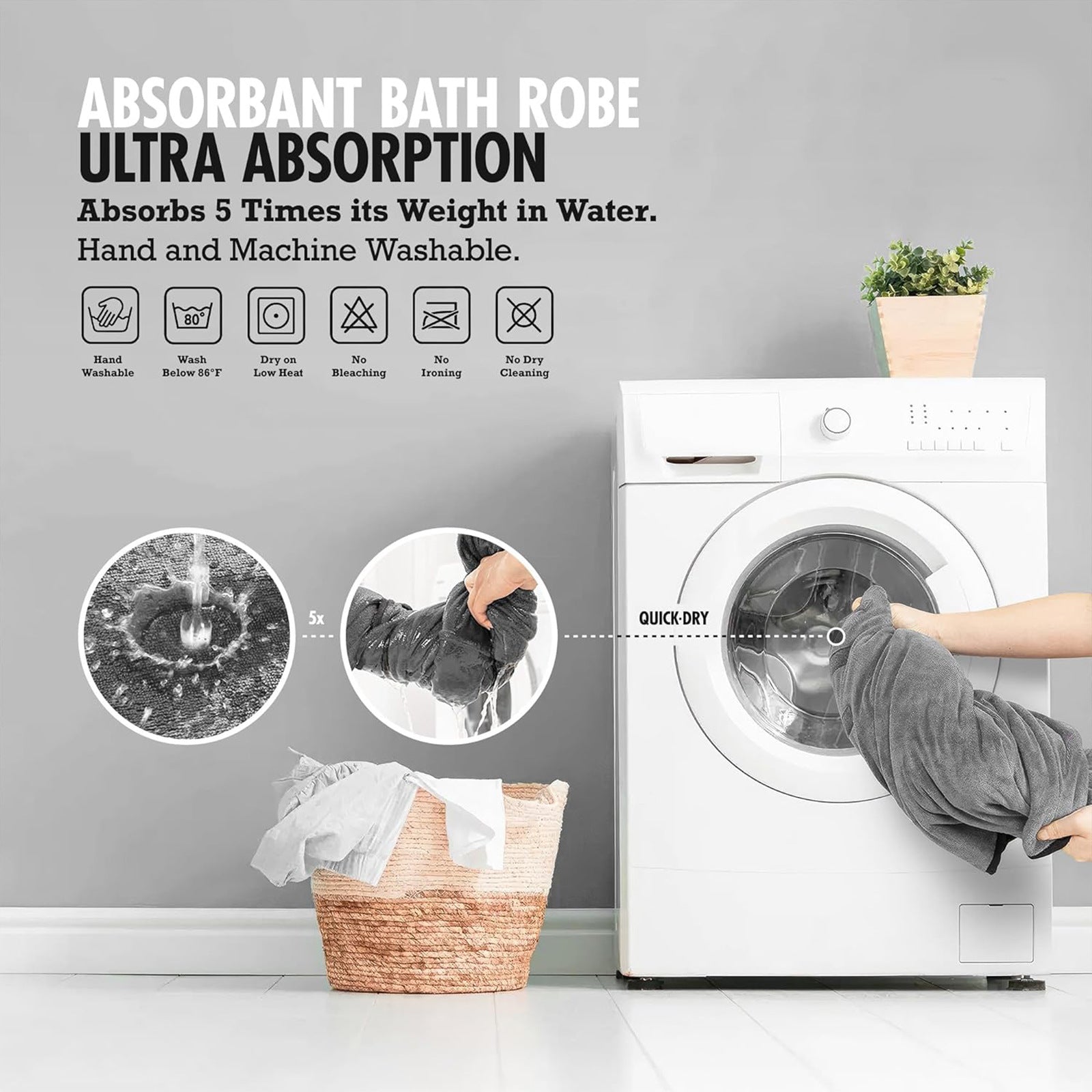 Super Absorbent Pet Bathrobe Towel Pajamas Coat Outfit For Grooming