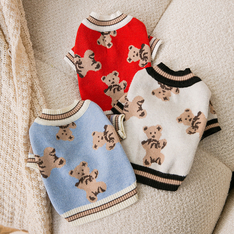 Pet Simple Warm Knitted Sweater For Small And Medium Pets