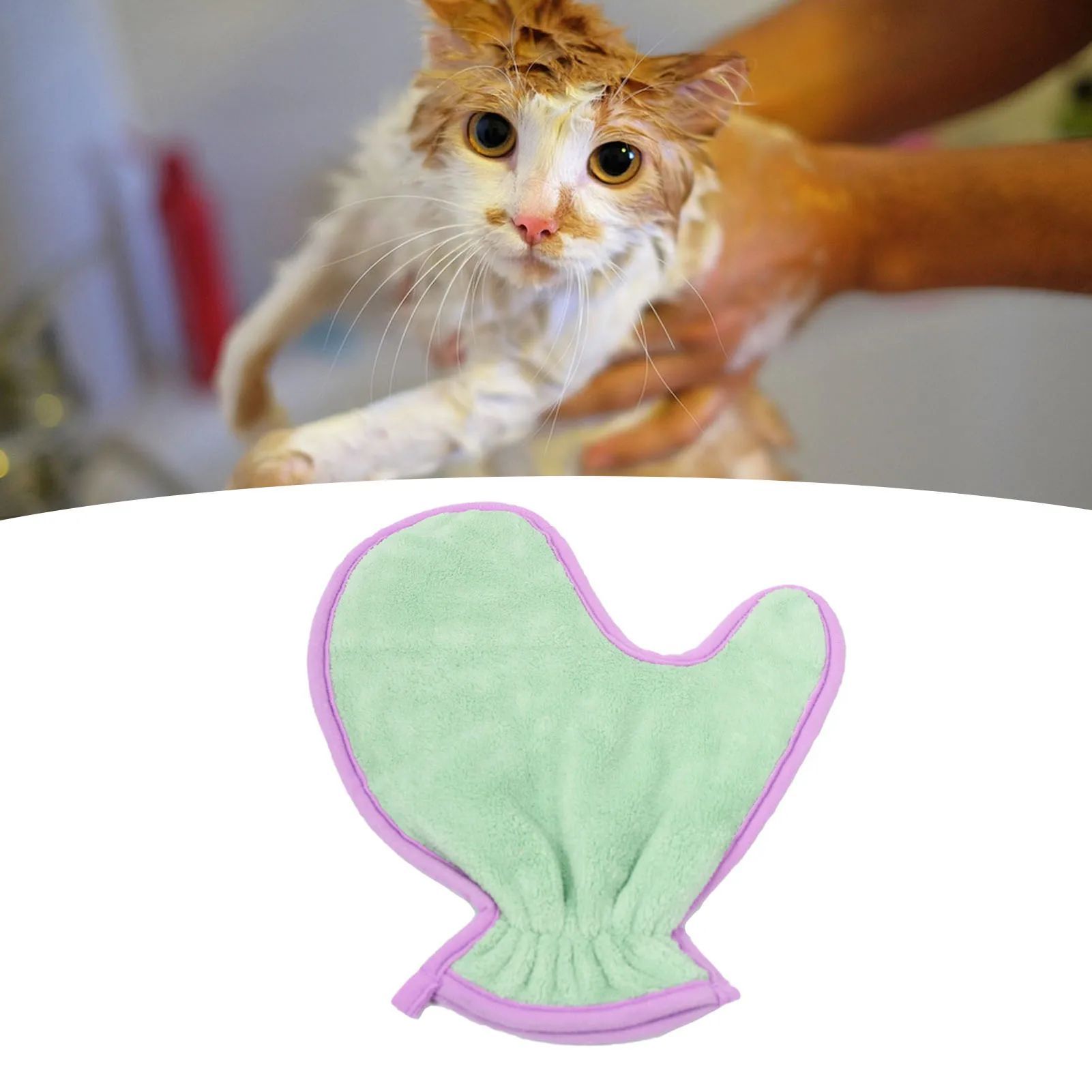 Double Sided Absorbent Pet Bath Towel Gloves Soft Plush Cleaning