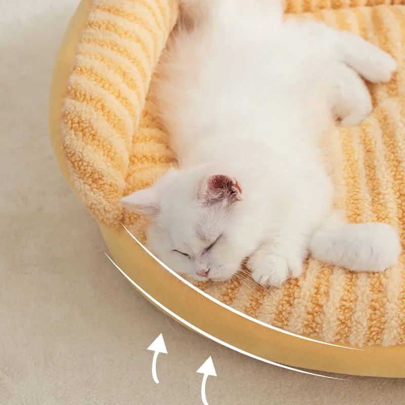Modern Solid Color Plush Pet Bed Soft Warm Washable Sleeping Mat