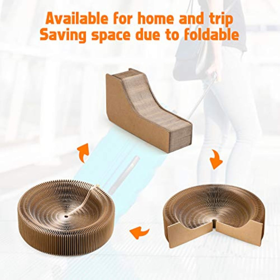 Collapsible Pet Scratcher Lounge Bed Corrugated Cardboard Round Nest