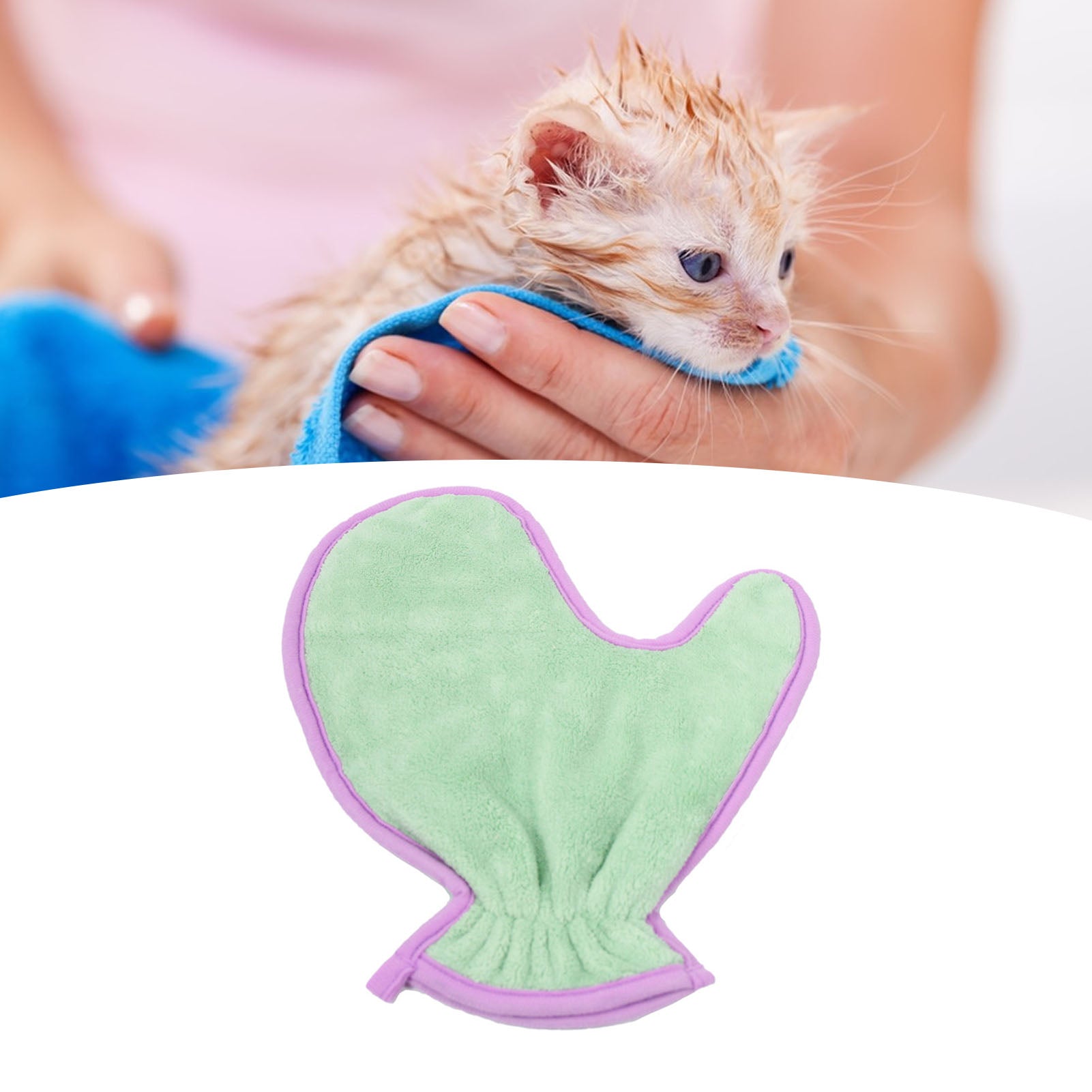 Double Sided Absorbent Pet Bath Towel Gloves Soft Plush Cleaning