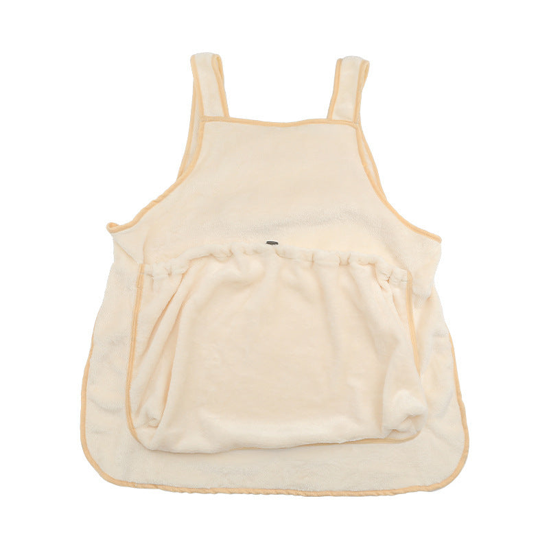 Outdoor Pet Carrier Apron Hanging Chest Bag With Plush Pocket