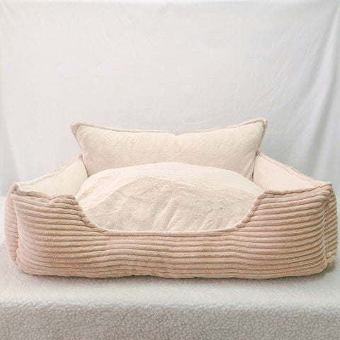 Removable Washable Plush Pet Bed Warm Comfortable Sleeping Kennel