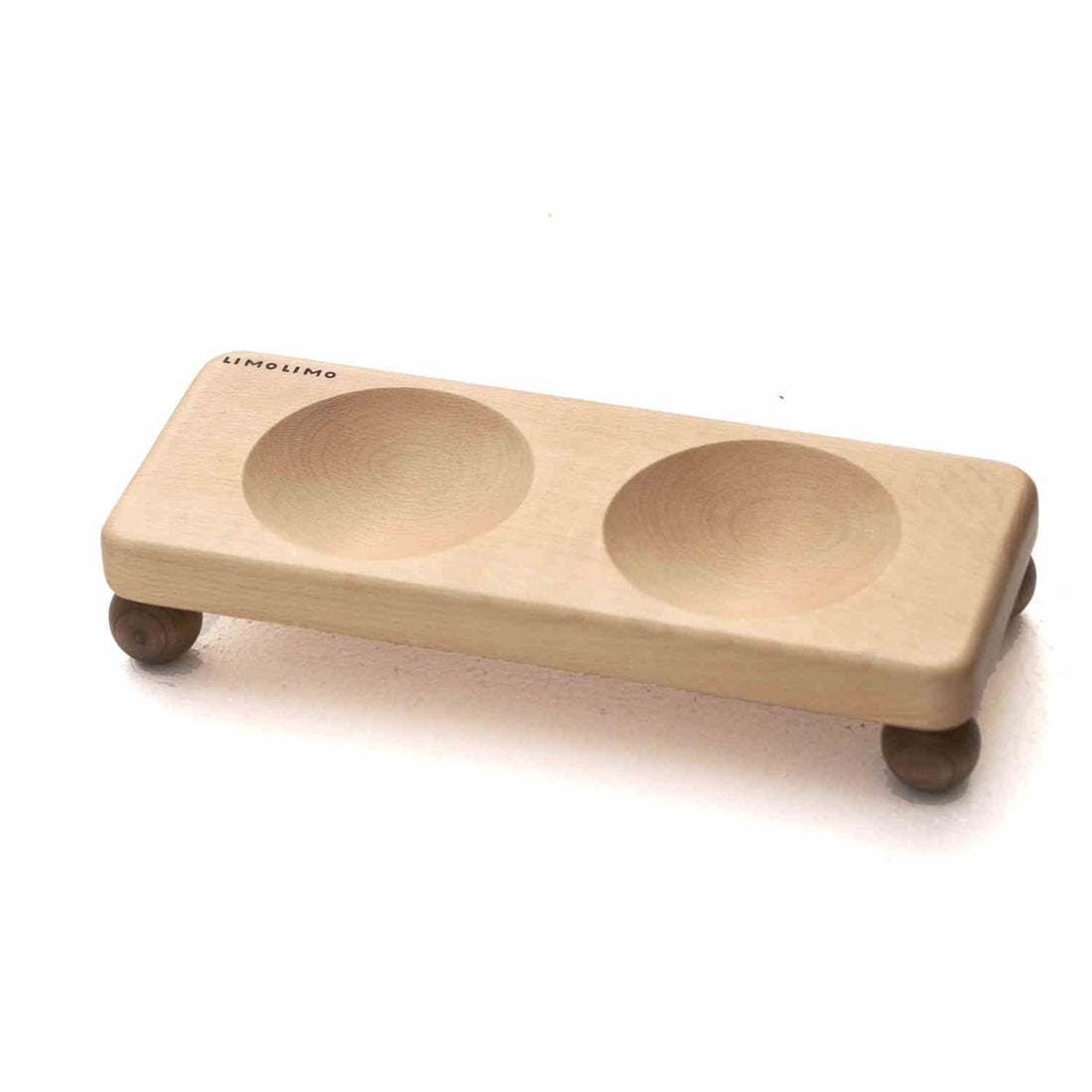 Solid Wood and Ceramic Feeding Bowl For Pets