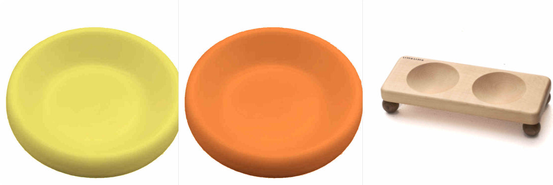 Solid Wood and Ceramic Feeding Bowl For Pets