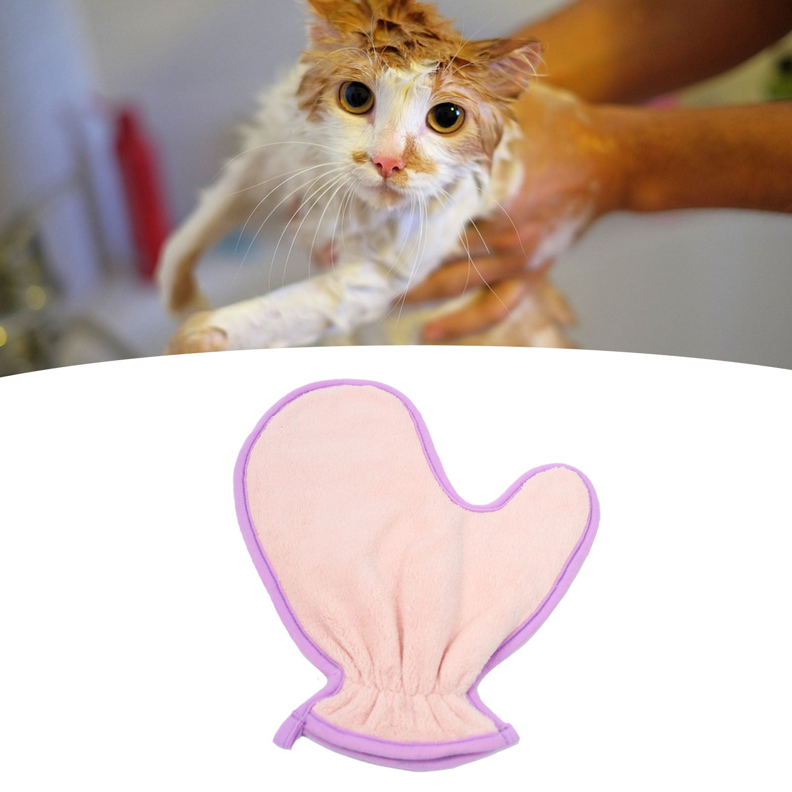 Double Sided Absorbent Pet Bath Towel Gloves Soft Plush Cleaning