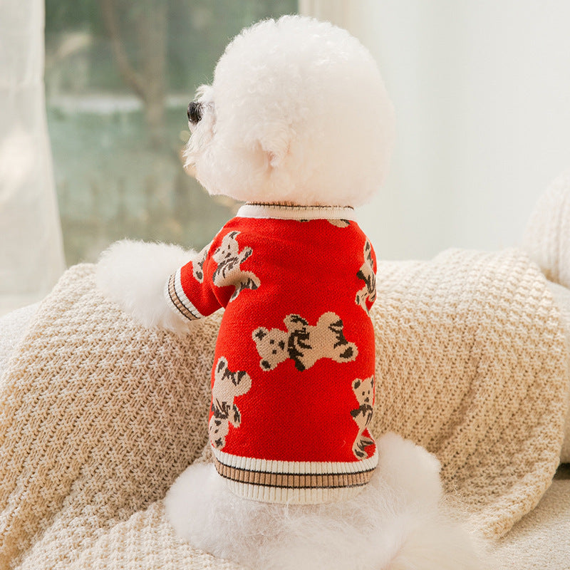 Pet Simple Warm Knitted Sweater For Small And Medium Pets