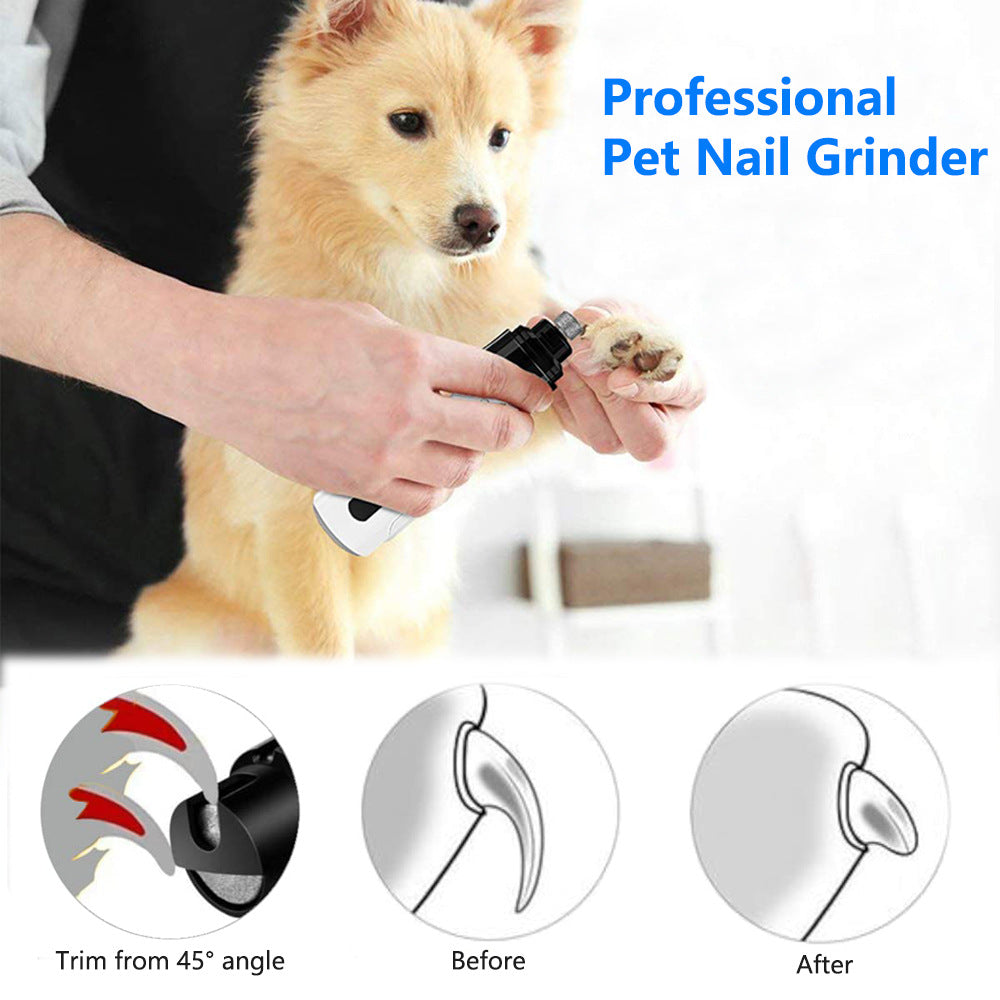Rechargeable Electric Pet Nail Grinder Quiet USB Grooming Trimmer Tool