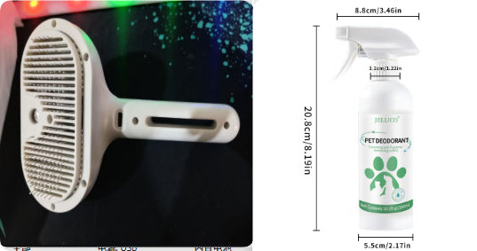 Self Cleaning Pet Grooming Comb With Mist Spray Hair Remover Tool