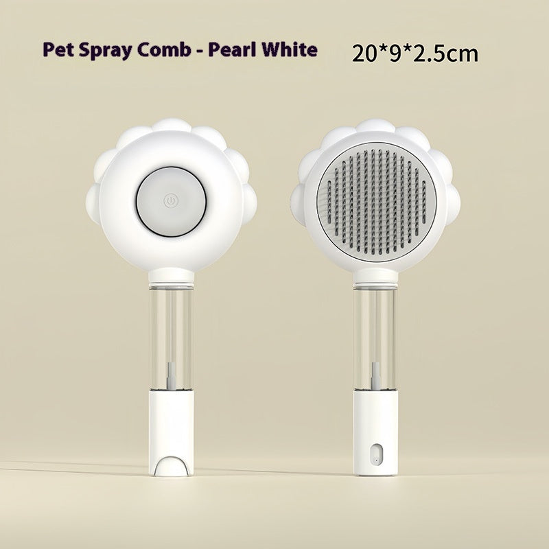2 In 1 Self Cleaning Pet Brush With Spray Grooming Tool