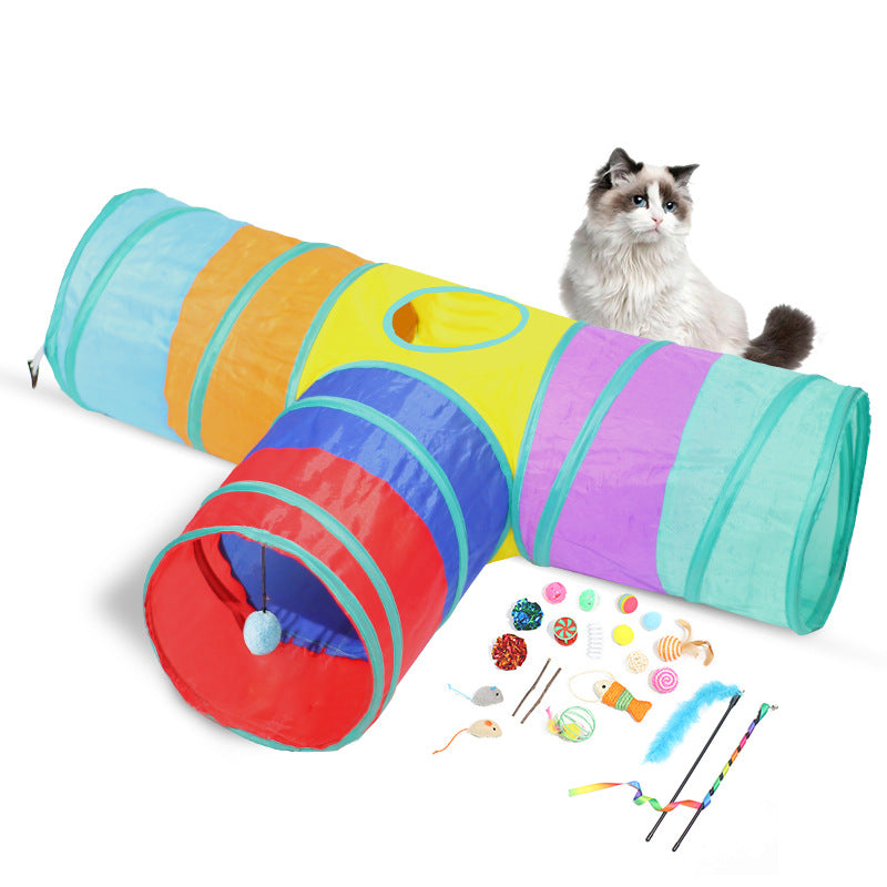 Foldable Tunnel Climbing Path Toy For Pets