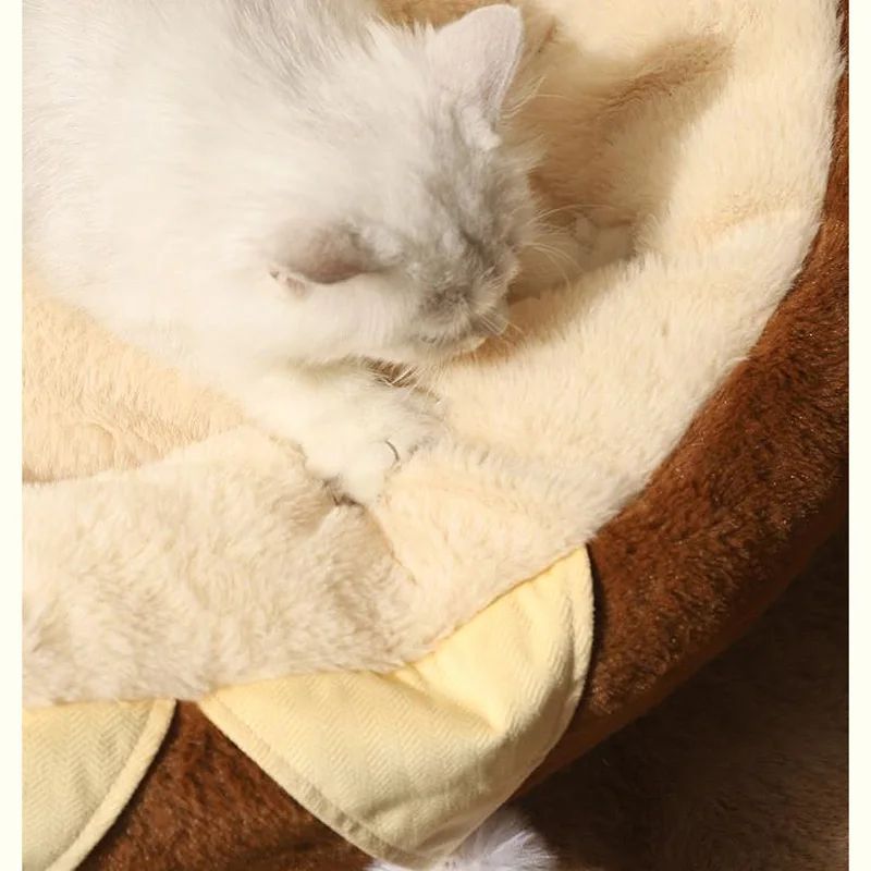 Round Pet Sofa Bed Warm Cushion Soft Comfortable Sleeping Nest